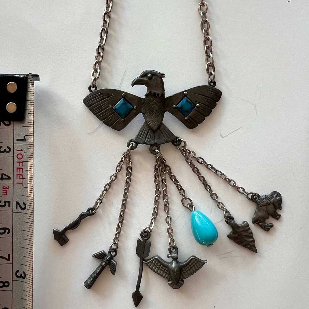 Park Lane Silver and Blue Statement Necklace